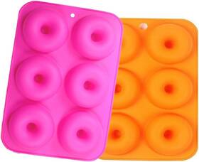 8541888064 Wedfeir 6-cavity Silicone Cookie Molds Set Of 2 Non-stick Donut Mold Full-sized Safe Ba