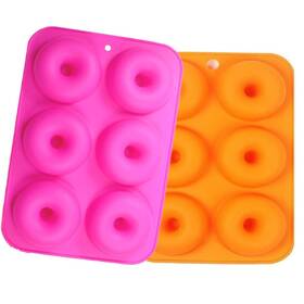 B07bgbqvzy Wedfeir 6-cavity Silicone Cookie Molds Set Of 2 Non-stick Donut Mold Full-sized Safe