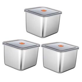 Mtyrh004 Wensdr 3 Packs Large 6.3inches Square Stainless Steel Pizza Dough Proofing Containers