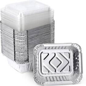 Wh-1lb50pcs-20240819 Whdepot 1 Lb Small Aluminum Foil Pans With Clear Lids 50 Pack Disposable C