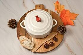 Wild Eye Designs 665613230796 Brie Baker Cream Wood Spreader Cardinal