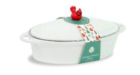Wild Eye Designs 665613272499 Mini Ceramic Baker 8.5 Diameter Oval White Cardinal