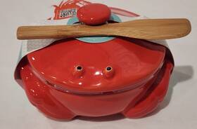 Wild Eye Designs 665613282634 Red Crab Brie Cheese Baker 14 Oz Bamboo Spatula Seafood Dip Nwt