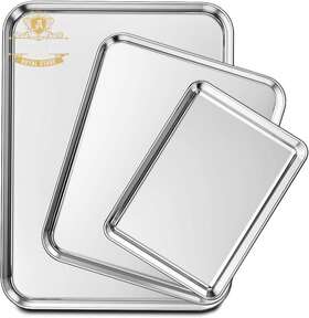 Wildone 445017235251 Baking Sheet Set Of 3 Stainless Steel Cookie Pan 9/12/16 Inch No