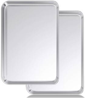 Wildone 692232438036 Baking Sheet Set Of 2 Stainless Steel Tray Cookie Pan Size 20 X 14