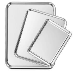 Wildone 700401772215 Baking Sheet Set Of 3 Stainless Steel Cookie Pan