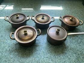 Williams-sonoma 1018823366628 Copper Cocottes And Lids-set Of 8 Plus Matching Saucier Set