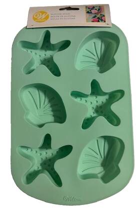 Wilton 070896158550 Seashells And Starfish Silicone Mold For Baking Cakes Candy Soaps 6 Cav Wilton 070896158550 Seashells And Starfish Silicone Mold For Baking Cakes Candy Soaps 6 Cav
