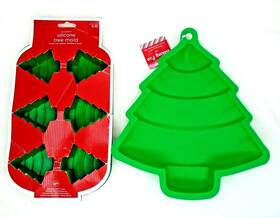 Wilton 070896547989 Tree Silicone Base 4 Baking Pan 6 Cavity Mold Cupcakes Candles Candy Soap