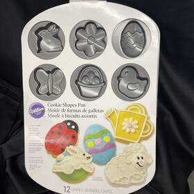 Wilton 070896581297 12-cavity Cookie Shapes Pan Easter And Spring Cookies New