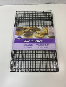 Wilton 070896652003 New 3 Piece Stackable Cooling Grid Rack Baking 15.8 X 9.8 Wilton 070896652003 New 3 Piece Stackable Cooling Grid Rack Baking 15.8 X 9.8