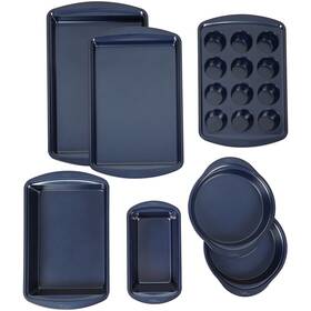 191002155 Wilton Diamond-infused Steel Non-stick Navy Blue Baking Set 7-piece