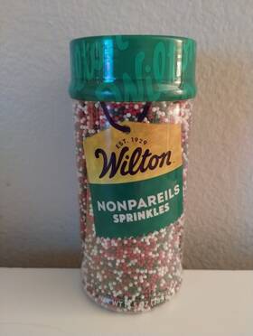 191009058 Wilton Christmas Nonpareils Sprinkles 13.5 Oz. Bulk Size Bottle Red Green White