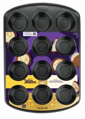 191011470 Wilton 6 Pack - Gold Non-stick Bakeware Muffin Pan 12 Cup