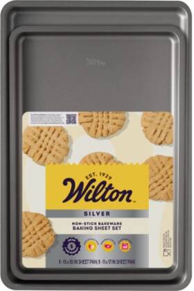 191012013 Wilton 2-pc. Silver Non-stick Cookie Sheet Set - 191012013 Wilton 2-pc. Silver Non-stick Cookie Sheet Set -