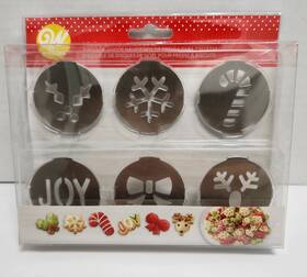 2104-0-0027 Wilton 2019 Holiday Cookie Press Set For Christmas Cookies #2104 6 Disc