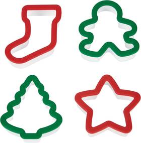 2311-260 Wilton Grippy Christmas Cookie Cutter 4-piece Set