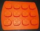 Wilton Mini Cup Cake Baking Mold Orange Silicone Pumpkins