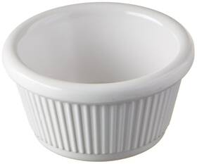Winco 842169121970 Fluted Ramekins 2 Oz White Ceramic Set Of 12 For Desserts And Souffl S