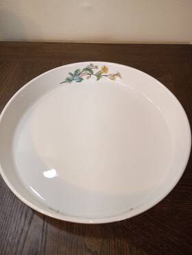 Woodhill 037851136237 Bakeware Round Casserole Tart Quiche Dish White With Floral Pattern 9.5 Inch Woodhill 037851136237 Bakeware Round Casserole Tart Quiche Dish White With Floral Pattern 9.5 Inch