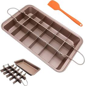 Wsnb 825409990611 Brownie Pan 18 Pre-slicer Carbon Steel Baking Pans Cutter Bro