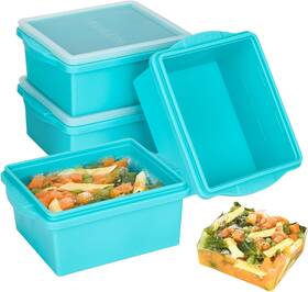 Xomoo 770612570474 2 Cup Silicone Freezer Trays With Lids Soup Molds - Leakproof