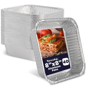 Xpresspak 850061156211 40-pack - 8x8 Aluminum Baking Pan Pans Disposable