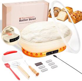 Xpx0318 Xpxkj Heating Bread Proofing Basket Set Foldable Thermostatic Silicone Bowl With