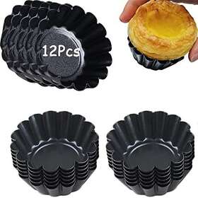 Xstronq 749889542545 Egg Tart Molds 12pcs Pan Mini Carbon Steel Non Stick Pans Mold Xstronq 749889542545 Egg Tart Molds 12pcs Pan Mini Carbon Steel Non Stick Pans Mold