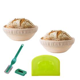 Ob-2p Xuanniao 7inr Lame Scraper-us 2 Pcs 7 Inch Round Banneton Bread Proofing Basket - Baking Bowl Brotform For