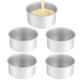 Xzjmy 745245533578 5pack 5 Inch X 2 Cake Pan Mini Round Aluminum Used