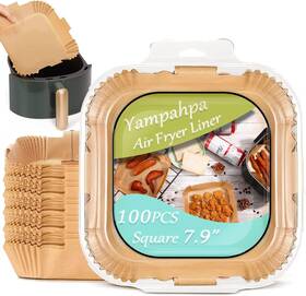 Yampahpa 752346123584 Air Fryer Disposable Paper Liner 8 Inch 100 Pcs Parchment Non-stick