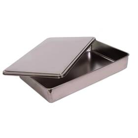 Ybm Home 810053494943 Stainless Steel Covered Cake Pan Bakeware With Lid Silver 17x11x2.75