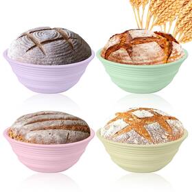 Yl0020 Ycgcp 4pcs Silicone Bread Proofing Baskets 9 Inch Collapsible Sourdough Baking Supplies