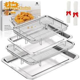 Cb-90010711 Yepater Air Fryer Basket For Oven 2 Set Stainless Steel Tray And Pa Cb-90010711 Yepater Air Fryer Basket For Oven 2 Set Stainless Steel Tray And Pa