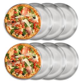 Yeuikerr 721545775191 8 Pieces Stainless Steel Pizza Pans 10 Inch Pan For Oven Serving