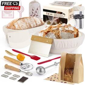 Mbl-1 Yiczc Bread Proofing Basket Set Round 9 Inch And Oval 10 Sourdough For Bre