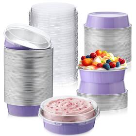 Lt-yinder-3478 Yinder 120 Pcs 8 Oz Disposable Mini Pie Tins With Lids Aluminum Ramekins Foil Pa