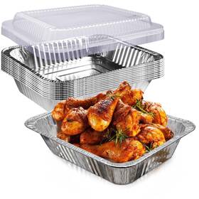 Wq-dp-b-010 Ylt Wax 9x13 Disposable Aluminum Foil Pans With Clear Lids 10 Pack Durable Half Si Wq-dp-b-010 Ylt Wax 9x13 Disposable Aluminum Foil Pans With Clear Lids 10 Pack Durable Half Si
