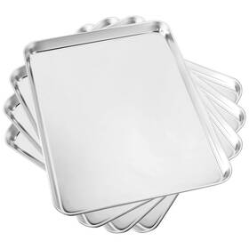 Yododo 650226711671 Baking Sheet Set Of 4 Cookie Sheets Metal Stainless Steel Tray Pans