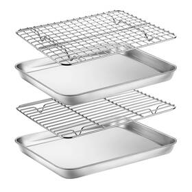 Yododo 884017694700 Baking Sheet With Rack Set Of 4 2 Sheets Racks Stainless Steel Co