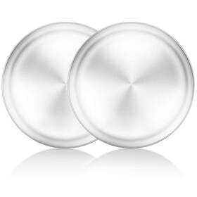 Yododo 884017735519 12 Inch Stainless Steel Round Pizza Pan Tray Set 2 Pieces Healthy And Heavy D
