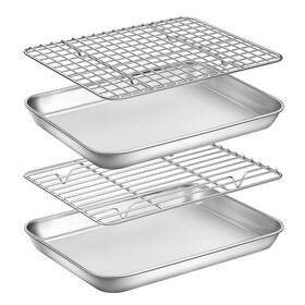 Yododo 884017743606 Baking Sheet With Rack Set Of 4 2 Sheets Racks Stainless Steel Co Yododo 884017743606 Baking Sheet With Rack Set Of 4 2 Sheets Racks Stainless Steel Co
