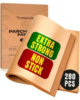 Yomeixte 768825804691 Unbleached Parchment Paper Sheets For Baking - Pre-cut 9x13 Inch Non Stick Co