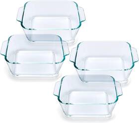 Bcu007 Yomvzake Small Casserole Dishes 4 Pack 5 Inch Glass Square Baking Dish Individual Portio