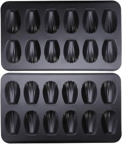 Yumassist 2 Pk Nonstick Madeleine Pan 12-cup Heavy Duty Shell Shape Baking Cake