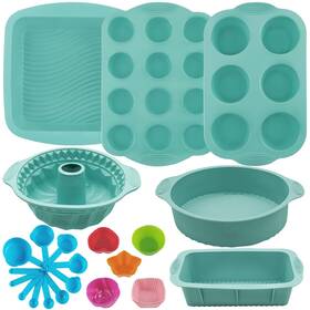 Yumatouch 025128288444 32 Pieces Silicone Baking Pans Set Nonstick Bakeware For Kitch