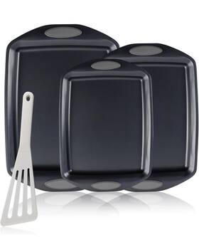 Yumatouch 029082331963 3 Pieces Baking Pans Set Nonstick Carbon Steel Bakeware Sheet Pan Yumatouch 029082331963 3 Pieces Baking Pans Set Nonstick Carbon Steel Bakeware Sheet Pan