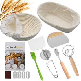 Yu-09-bread Yumatouch Bread Proofing Basket Set Round 9 Inch And Oval 10 Banneton Bowl Sourdough Yu-09-bread Yumatouch Bread Proofing Basket Set Round 9 Inch And Oval 10 Banneton Bowl Sourdough