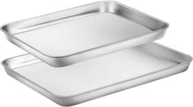Zacfton 766330000690 Cookie Sheets For Baking Stainless Steel Sheet 10/12 Inch